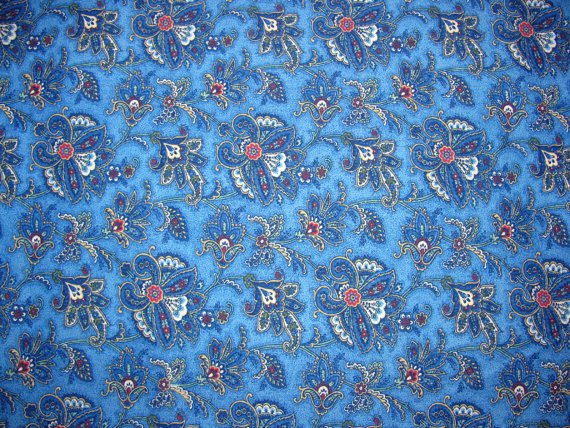 Paisley Blue Cotton Fabric