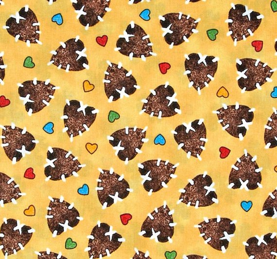 Nursery Cotton Fabric - Popcorn The Bear by Bright Star Characters - Hearts
