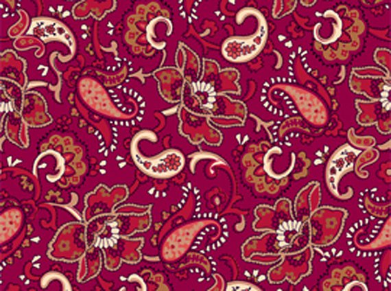 Paisley Fabric - Kensington Studio - Sienna - PATT 21931 - Wine