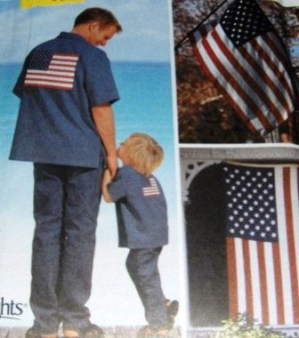 American Flag McCalls Sewing Pattern 7246 plus American flag aplliques both in two sizes