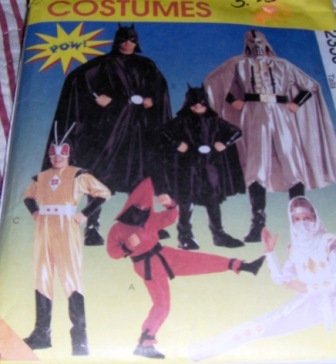 McCall's 2336 Halloween Costume Super Heroes costumes for child size 2,3 Ninjas, spacemen, batman
