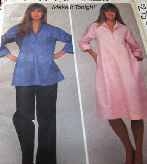 Maternity Pattern for Misses Easy dress or top size 12 McCall's Sewing pattern no. 8364
