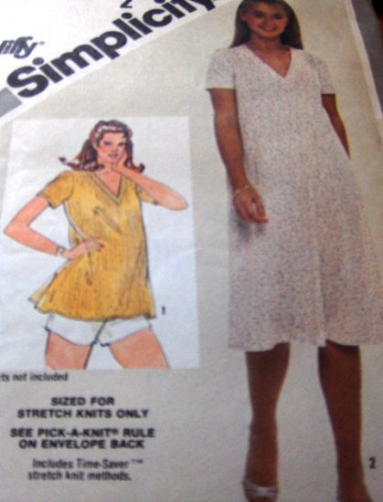 Maternity Pattern for Misses Easy dress or top size 12 Simplicity Sewing pattern no. 9954