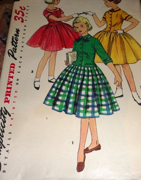 Girl's One Piece Dress with Gathered Princess Skirt Simplicity 1253 Sewing Pattern