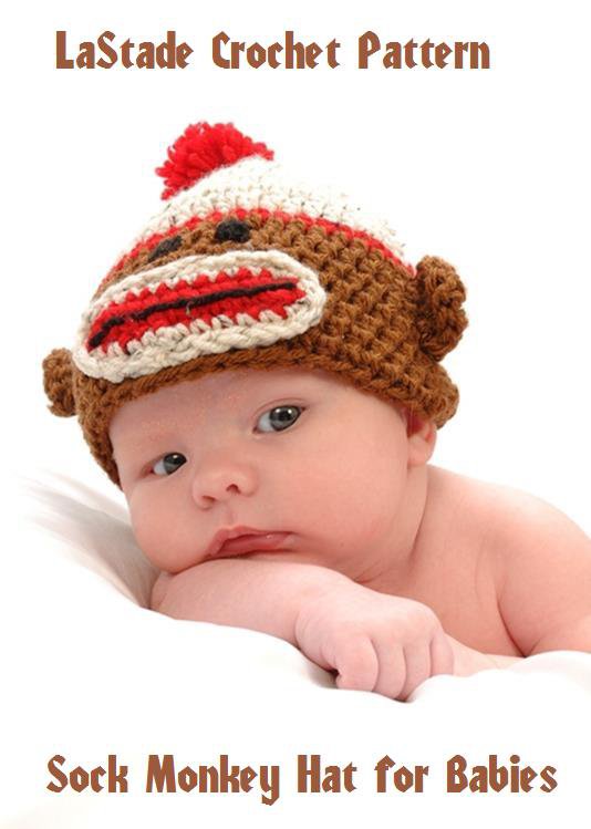 Sock Monkey Hat Crochet Pattern Instructions Baby Toddler ...
