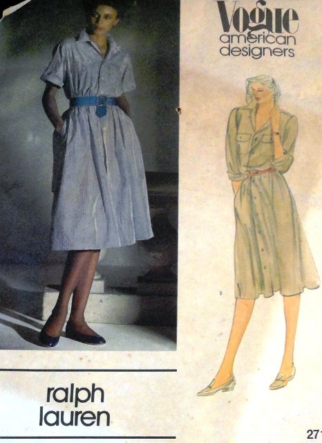 Ralph Lauren Vogue Sewing Pattern American Designers 2716 size 10 Shirtwaist Dress