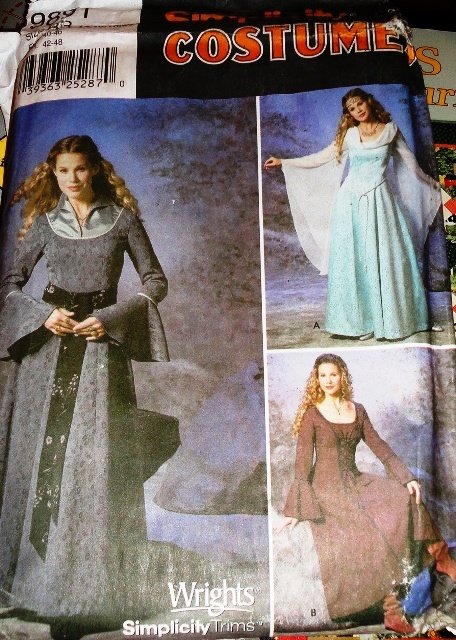 Simplicity Costume Renaissance Gothic Gowns Sewing Pattern Size 14 16 18 20 Simplicity 9891