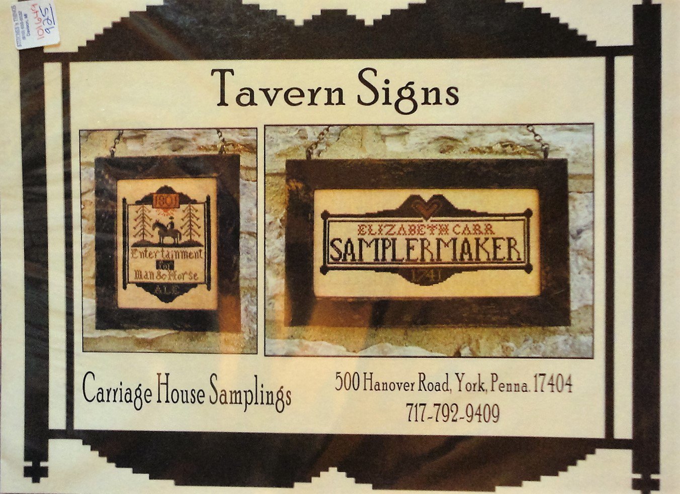 Carriage House Samplings Tavern Signs Cross Stitch Chart