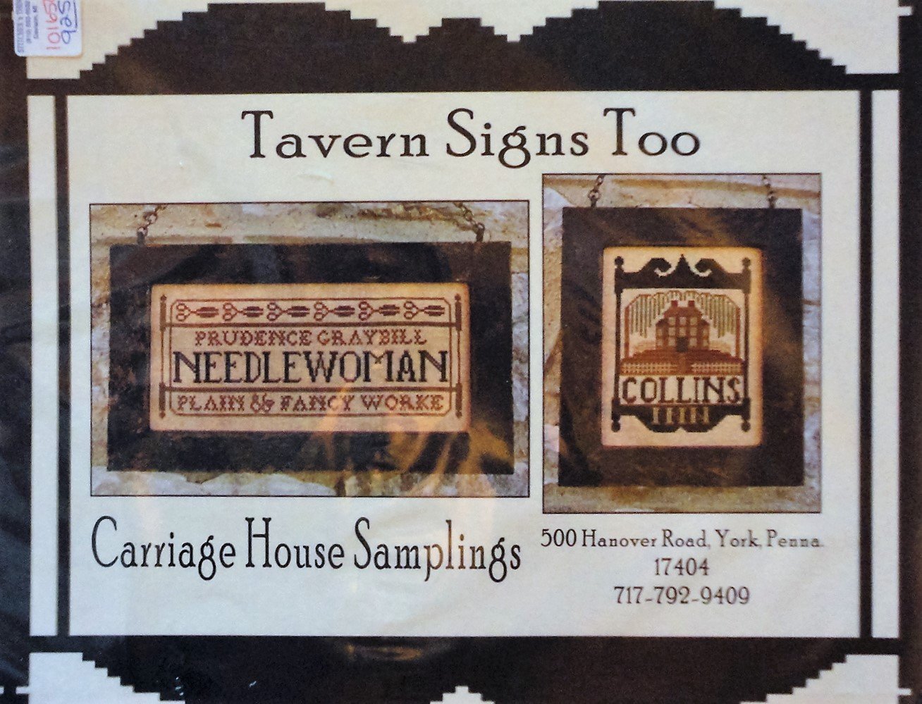Carriage House Samplings Tavern Too Signs Cross Stitch Chart