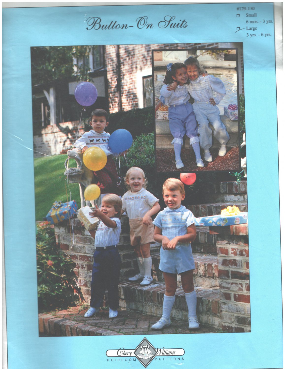 Button-On Suits Sewing Pattern Chery Williams Size 3-6 years