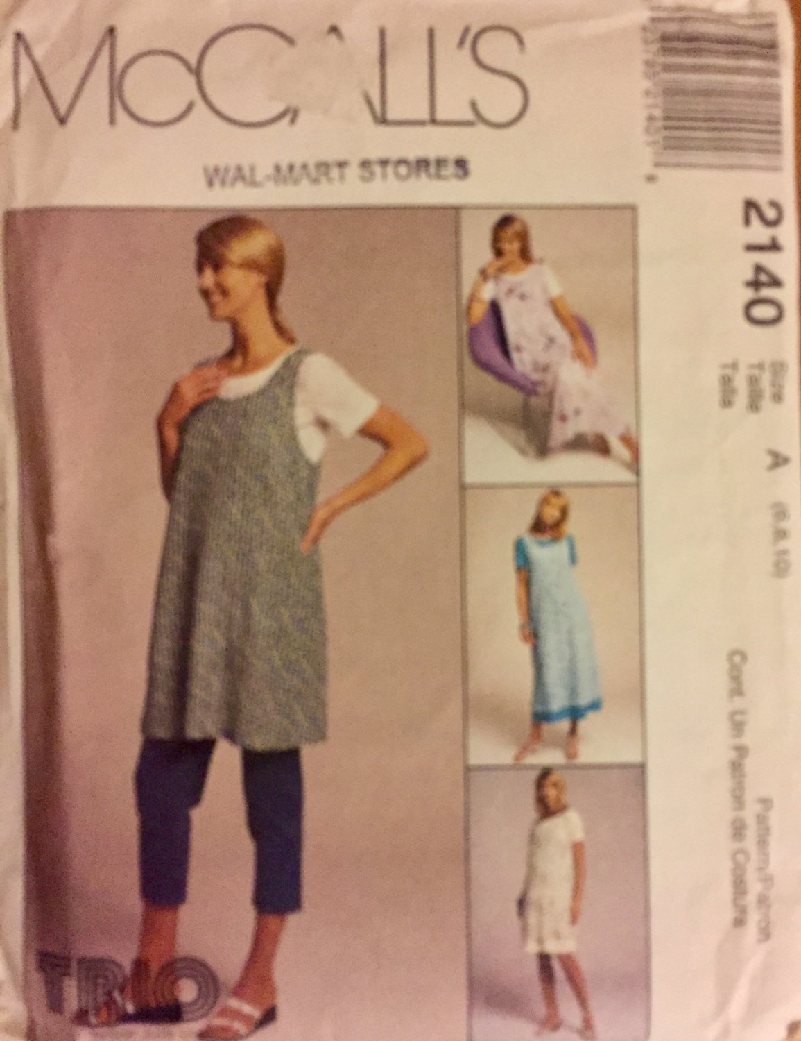 McCall's 2140 Maternity Dress Pattern Jumper Pattern Pull-on Pants Misses 6 8 10