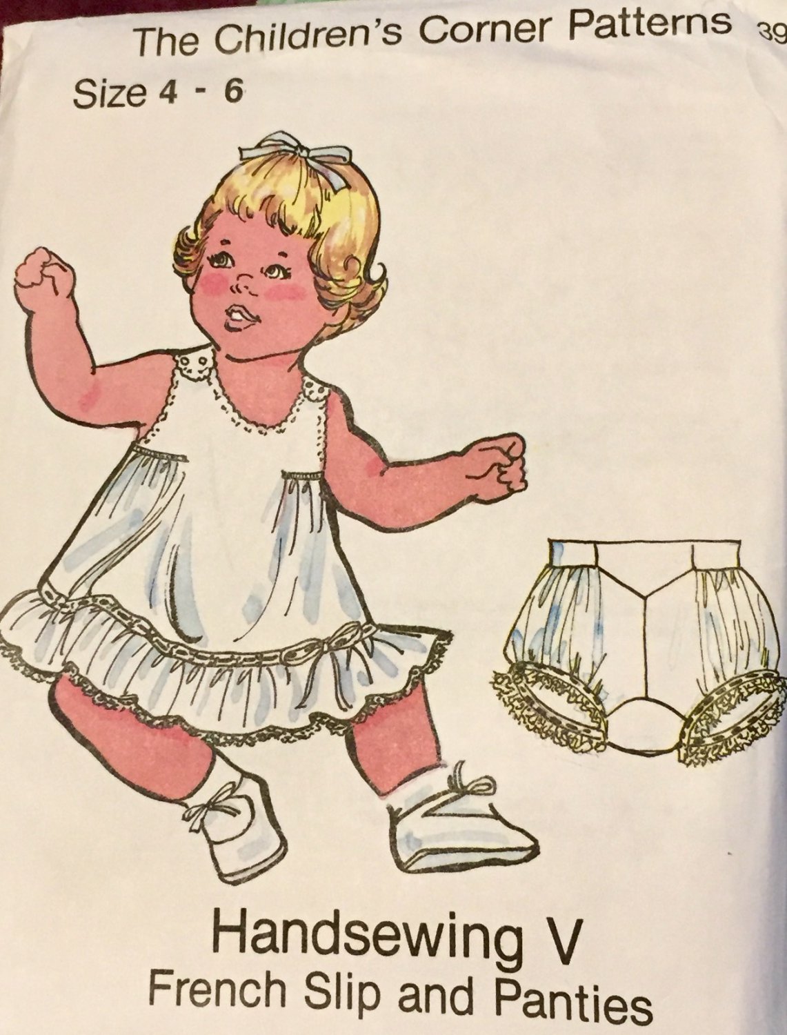 Childrens Corner Handsewing V French Slip and Panties Sewing Pattern size 4 - 6