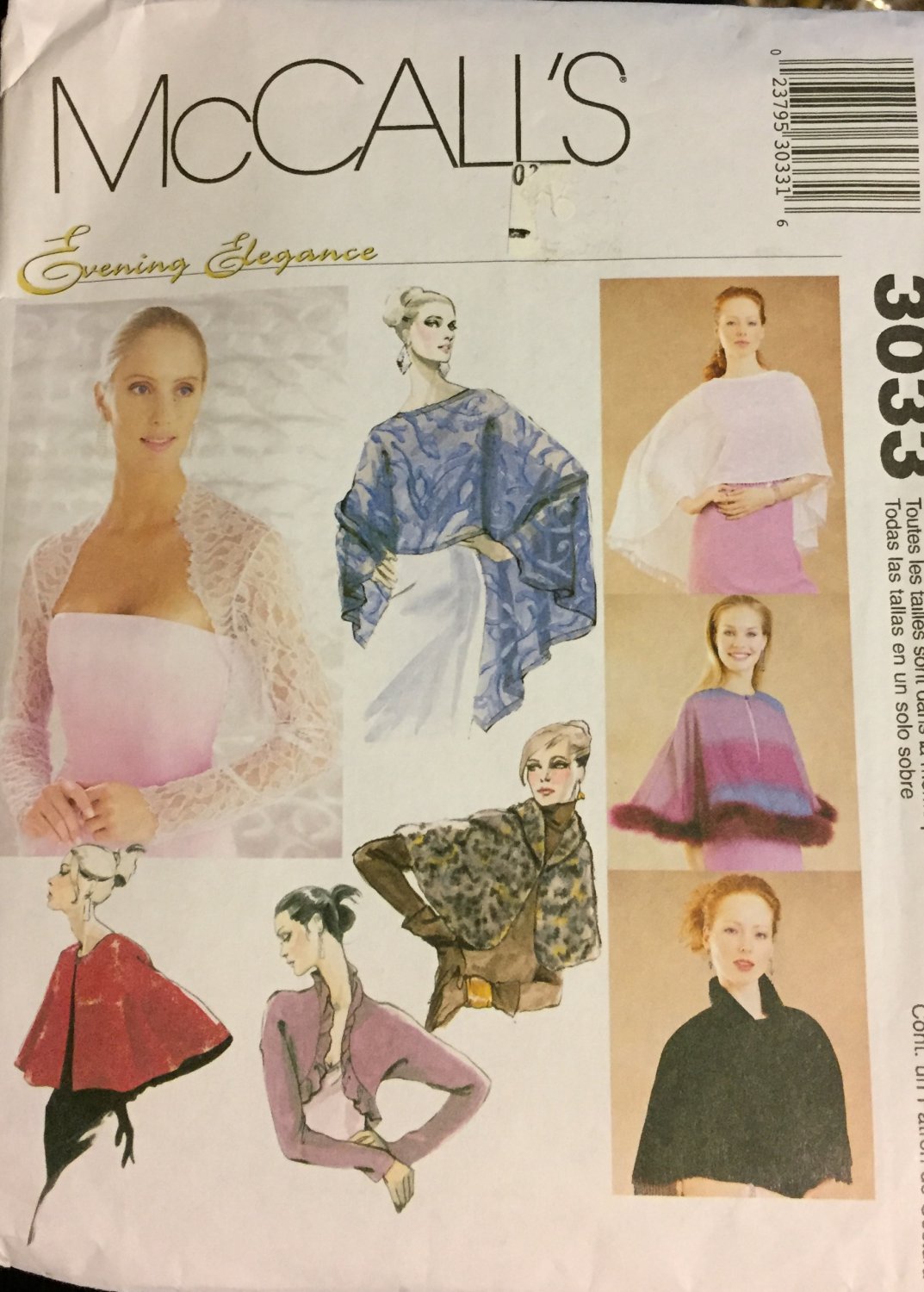 McCall's 3033 Evening elegance wraps capelets and shrugs for every occasion SOLD OUT!