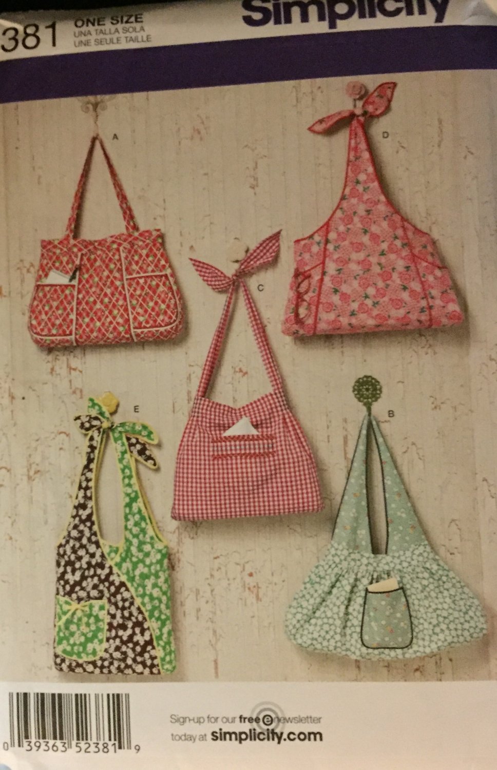 Simplicity 2381 bags and purses sewing pattern