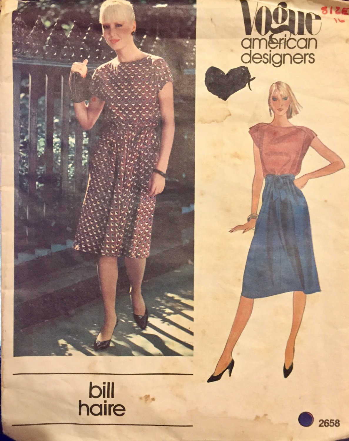 Vogue 2658 American Designer Bill Haire sewing pattern size 16 misses dress