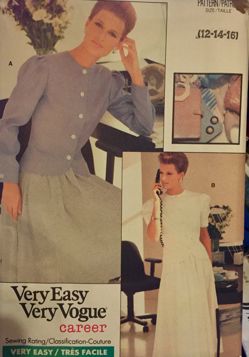 Vogue 7119 sewing pattern size 12 14 16 Misses Top and Skirt Career