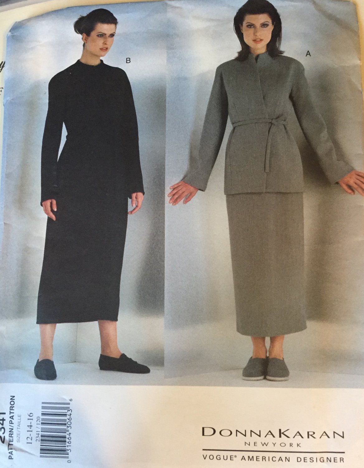 Sewing Pattern Vogue 2341 Donna Karan Jacket and skirt size 12 14 16