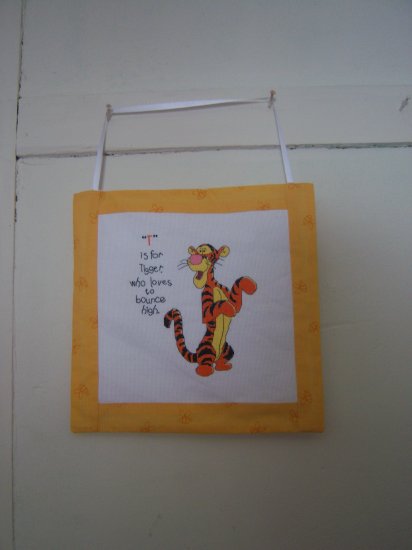 Completed Tigger Cross Stitch Wall Hanging