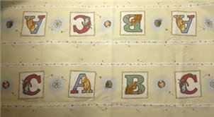 CLASSIC POOH ABC Alphabet Nursery Fabric 1 yd 72" long! Bumper Pad!