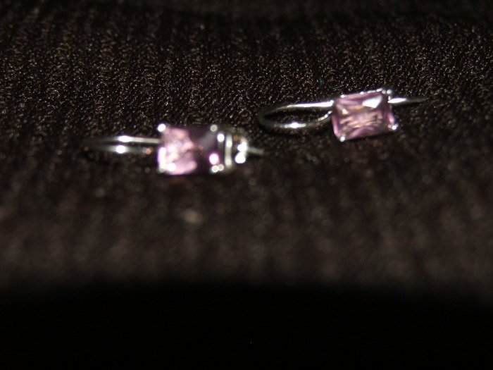 Silver Amethyst earing - 4573