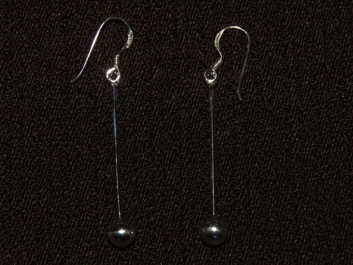 Silver round drop dangling - 4990
