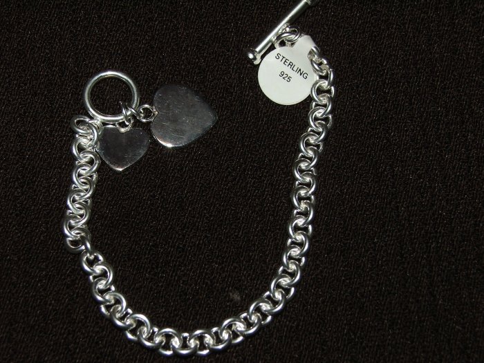 Heart toggle silver bracelet - 5460