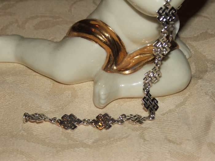 Celtic knot square silver bracelet - 5351