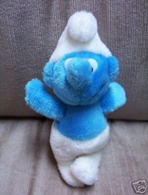 VINTAGE 6" Plain Smurf Smurfs Plush Stuffed - Great! www.rootbeer.ecrater.com