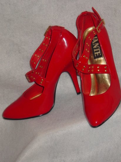 Womens Sexy Red 5 INCH HEEL Pumps Sz 9 fetish