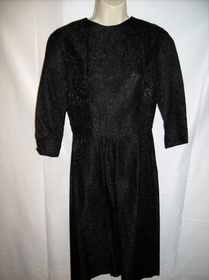 Black Dress with Brocade Fabric