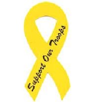 "Support Our Troops" yellow ribbon magnet (sold by a soldier)