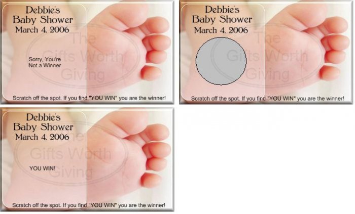 10 Baby Feet Baby Shower Scratch Off Games