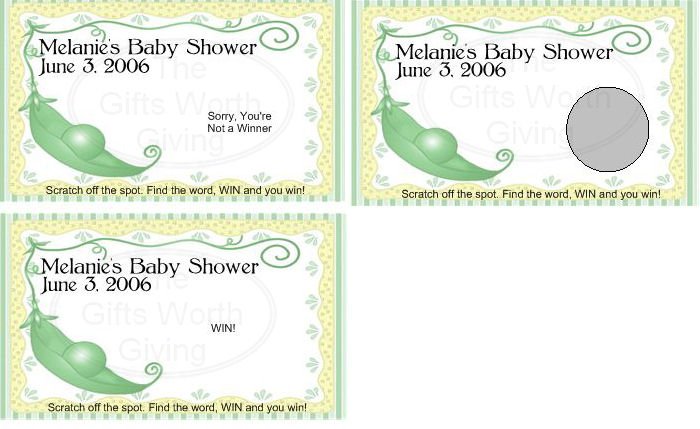 10 Pea In A Pod Baby Shower Scratch Off Games