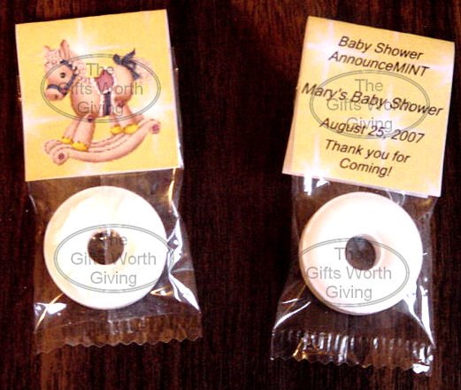 Personalized Yellow Rocking Horse Baby Shower Mint Toppers Party Favors