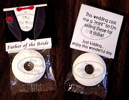 Father of the Bride Mint Toppers Bridal Party Favors