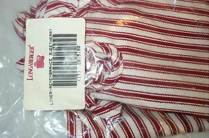 Retired Longaberger Remembrance Sweetheart Liner