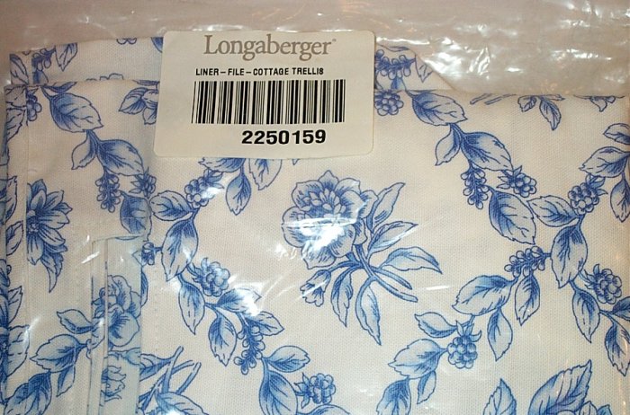 Retired Longaberger Cottage Trellis File Basket Liner