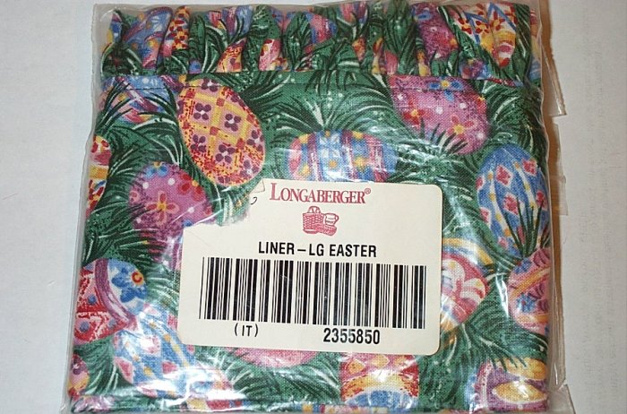 Retired Lonagberger Large Easter Basket Liner