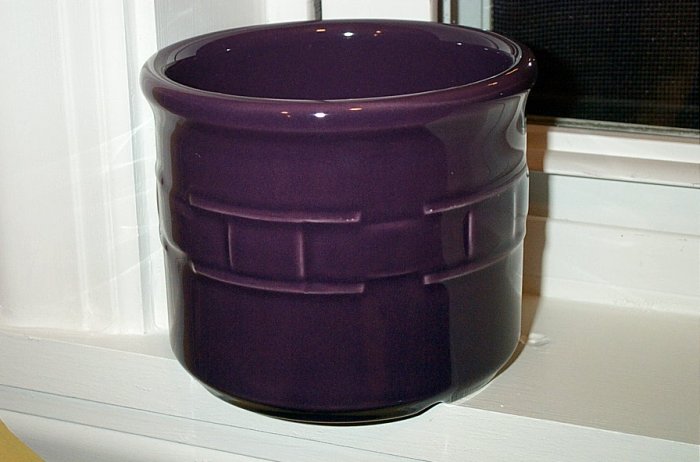 Retired Longaberger Eggplant Pottery Crock