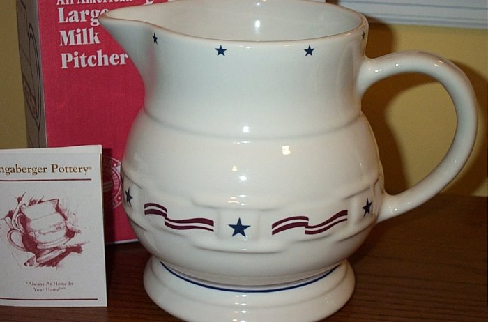 Retired Longaberger All American Pottery Large Pitcher