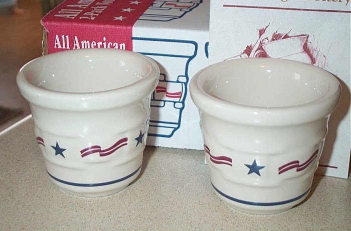 Retired Longaberger Pottery All American Votive Cups