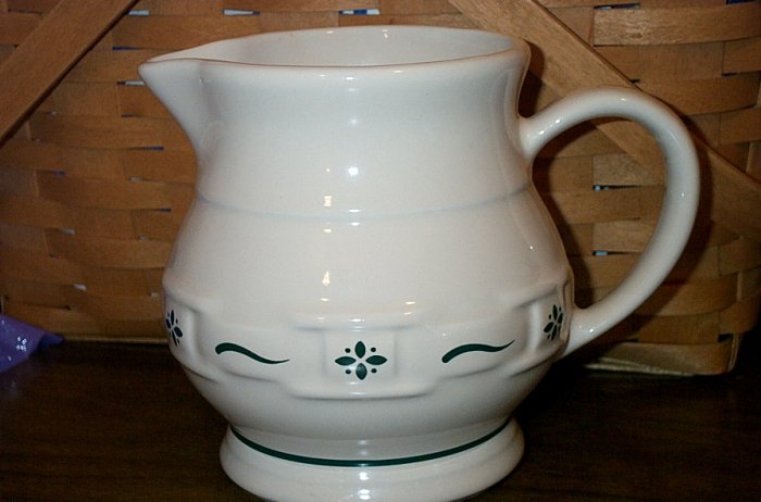 Retired Longaberger Green Pottery Small Pitcher
