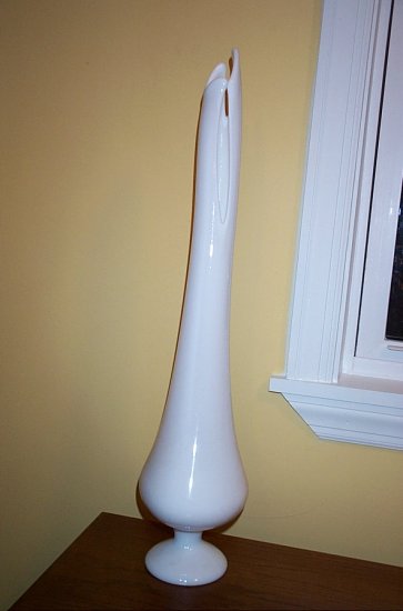 25" Tall Milk Glass Vase, Possibly Fenton