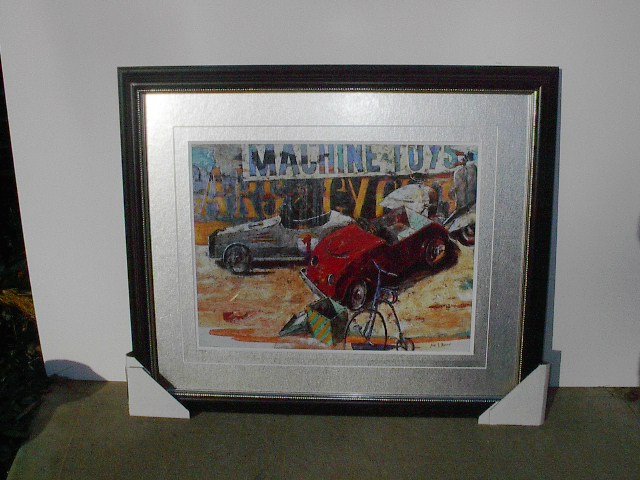 Machine Toys Framed Print with Silver Matting