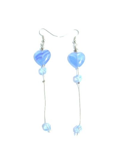 Blue Heart Earrings