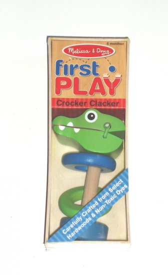 Melissa and Doug First Play Baby Infant Crocodile rattle NIB