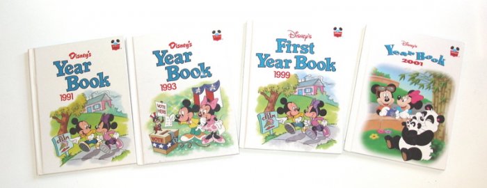Lot of 4 Disney Year Book 1991, 1993, 1999, 2001