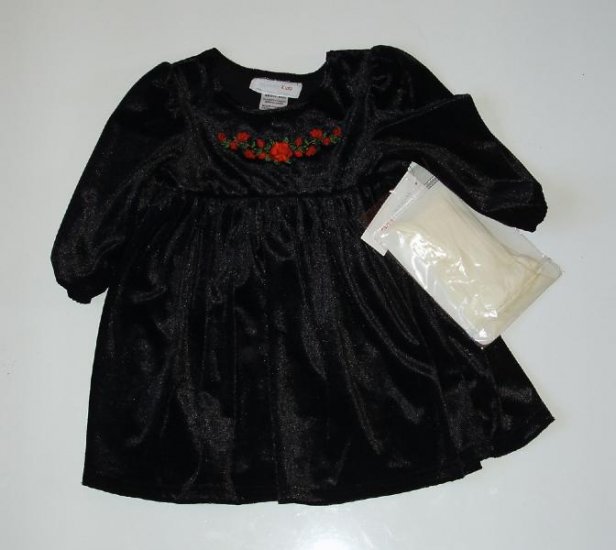 NWT Baby Infant Black Velvet Holiday Christmas Dress 18