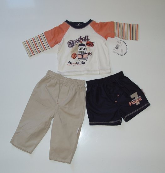 baby Infant Toddler Boy Vitamins 3 pc Shirt pant 12 m