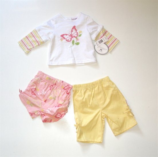Infant Baby Girl 12 m 3 pc outfit pants shirt Vitamins NEW